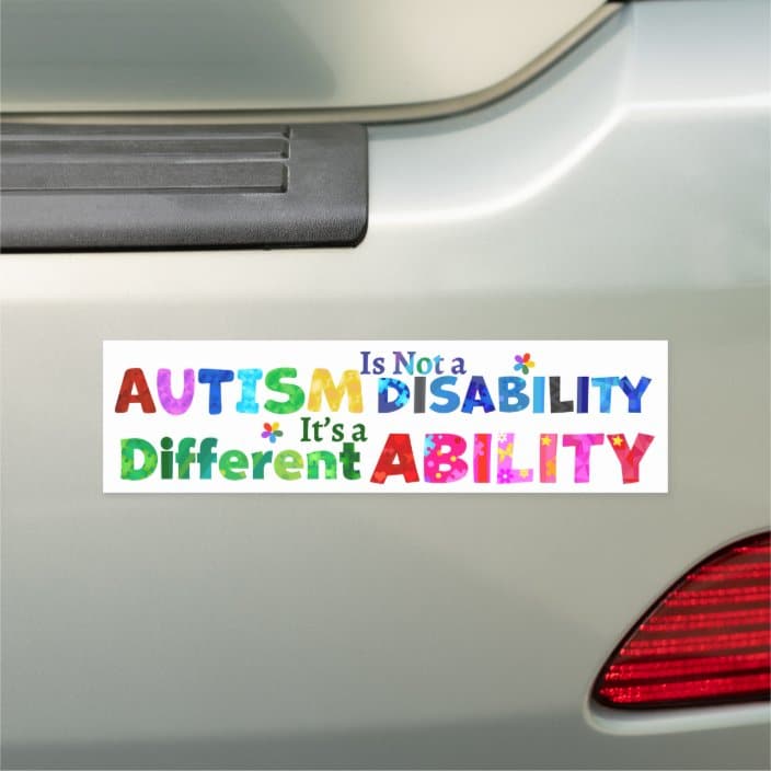 AUTISM Is Not a Disability Car Magnet
