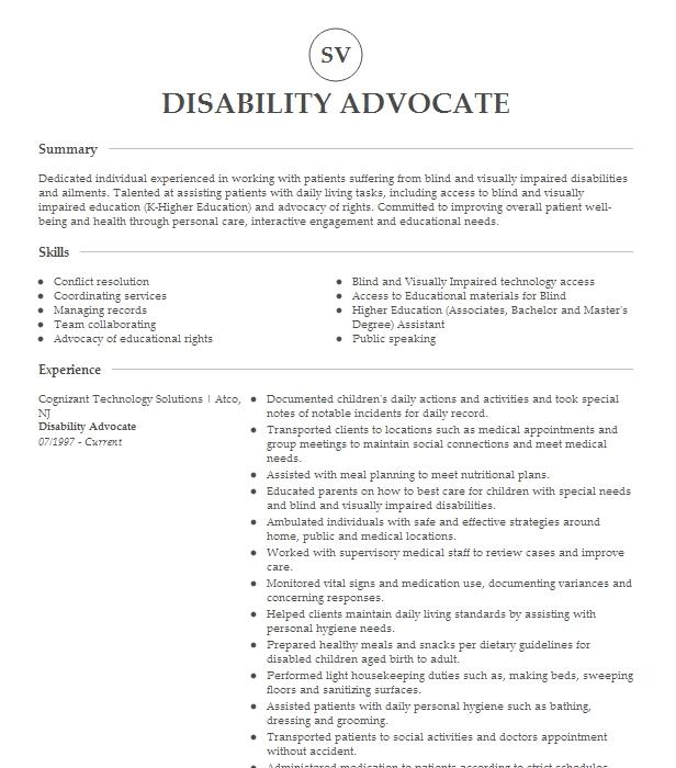 Disability Driver Resume Example ASU Disability Services