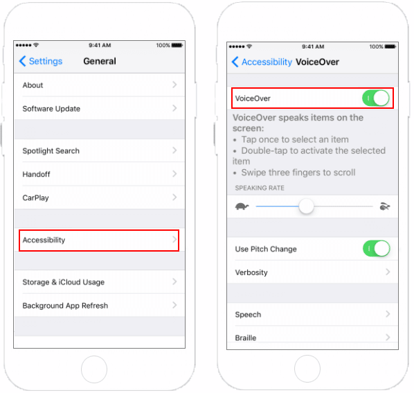 How to Enable/Disable VoiceOver in iPhone/iPad